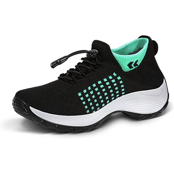 Cyiecw Orthopedic Sneakers Breathable Women Walking Shoes Slip on Trainers Women's Comfortable Casual Ladies Athletic Shoe Thick Bottom