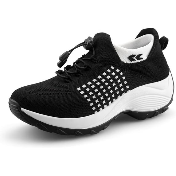 Cyiecw Orthopedic Sneakers Breathable Women Walking Shoes Slip on Trainers Women's Comfortable Casual Ladies Athletic Shoe Thick Bottom