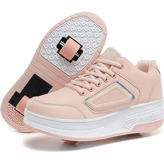 Cyiecw Roller Skate Shoes for Kids Boys Girls Rechargeable Wheels Sneakers Fashion Roller Wheeled