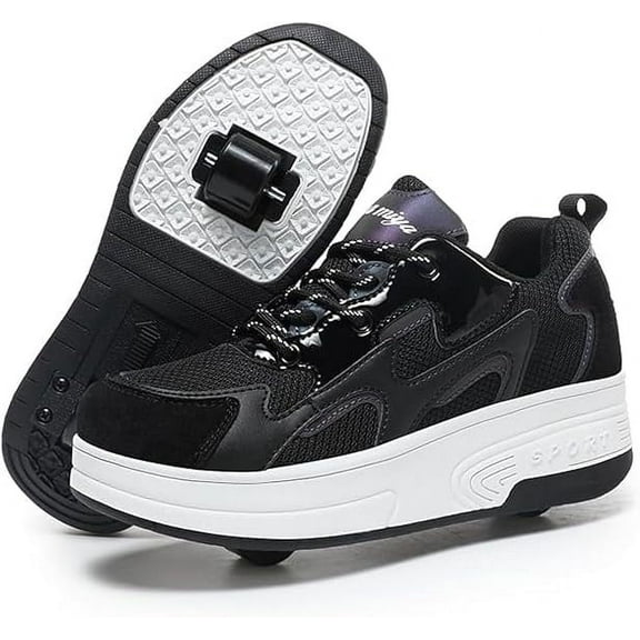 Cyiecw Roller Skate Shoes for Kids Boys Girls Rechargeable Wheels Sneakers Fashion Roller Wheeled