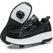 Cyiecw Roller Skate Shoes for Kids Boys Girls Rechargeable Wheels Sneakers Fashion Roller Wheeled
