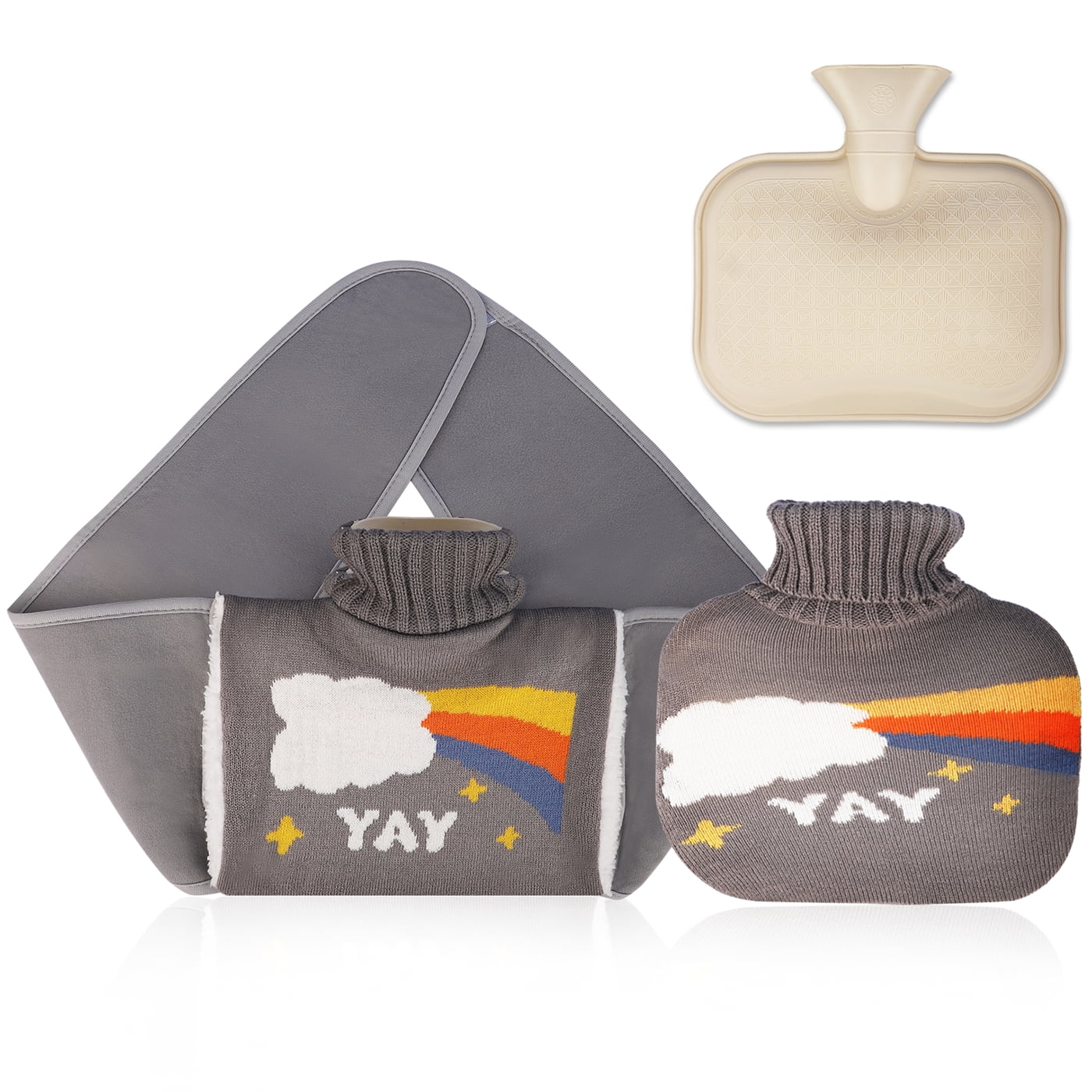 Cyiecw Rubber Hot Water Bottles with Cover with Soft Hot Water Bottle