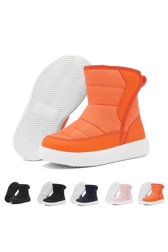 Toddler/Little Kids/Big Kids Waterproof High Top Winter Snow Boots,Girls Boys Wide Toe Box Barefoot Boots Shoes,Kids Minimalist Barefoot Hiking Shoes,Zero Drop Sole
