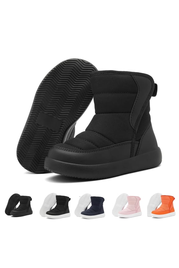 Toddler/Little Kids/Big Kids Waterproof High Top Winter Snow Boots,Girls Boys Wide Toe Box Barefoot Boots Shoes,Kids Minimalist Barefoot Hiking Shoes,Zero Drop Sole