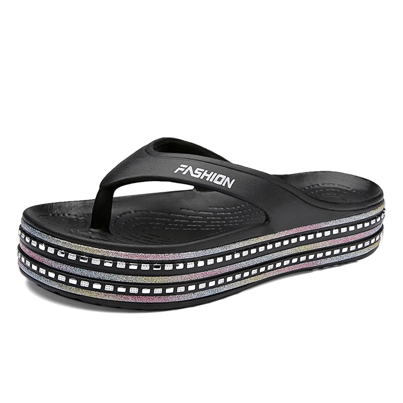Cyiecw Women Comfortable Flip Flops Thick Soled Thong Slippers Soft ...