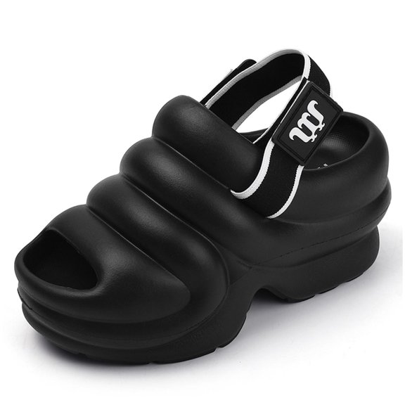 Cyiecw Women's Platform Clogs Hight Heels Fashion Summer Beach Sandals Fish Mouth Slippers Slip on Garden Shoes