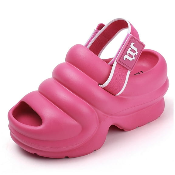 Cyiecw Women's Platform Clogs Hight Heels Fashion Summer Beach Sandals Fish Mouth Slippers Slip on Garden Shoes