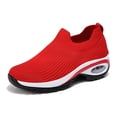 thumbnail image 1 of Cyiecw Women's Walking Shoes Lightweight Slip on Sock Sneakers Comfortable Mesh Air Cushion Platform Loafers, 1 of 7