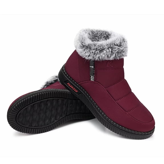 Cyiecw Womens Snow Boots Winter Warm Ankle Boots Waterproof Outdoor Fur Lined Shoes for Women
