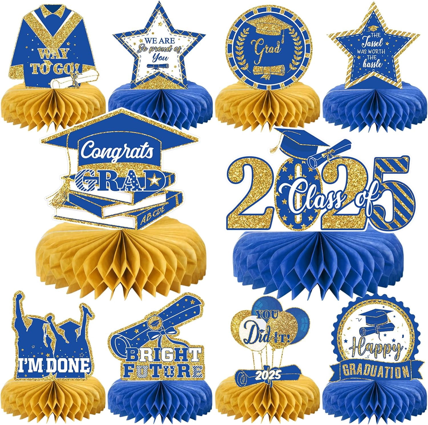 Cyinyin 10PCS Graduation Party Decorations Class of 2025 Congrats Grad ...
