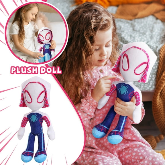 Cyinyin 13 INCH Spidey And His Amazing Friends Gwen Stacy Ghost Spider Plush Spider Superhero Stuffed Animal Toy Figure Spider-Verse Birthday Gift for Kids, Boys, Girls