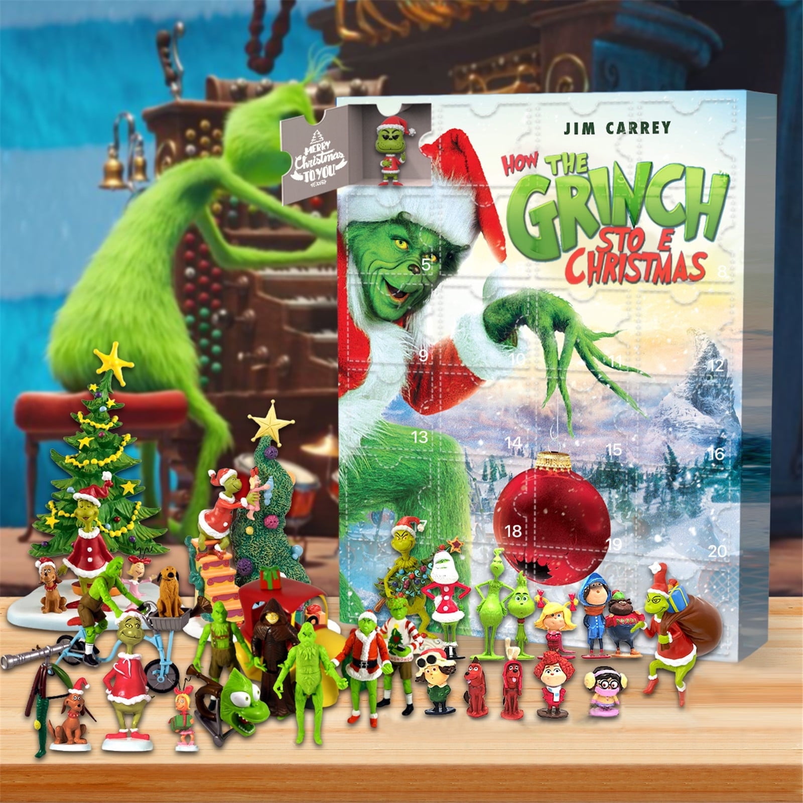 Cyinyin 2023 Christmas Advent Calendar Contains 24PC Grinch Figures ...