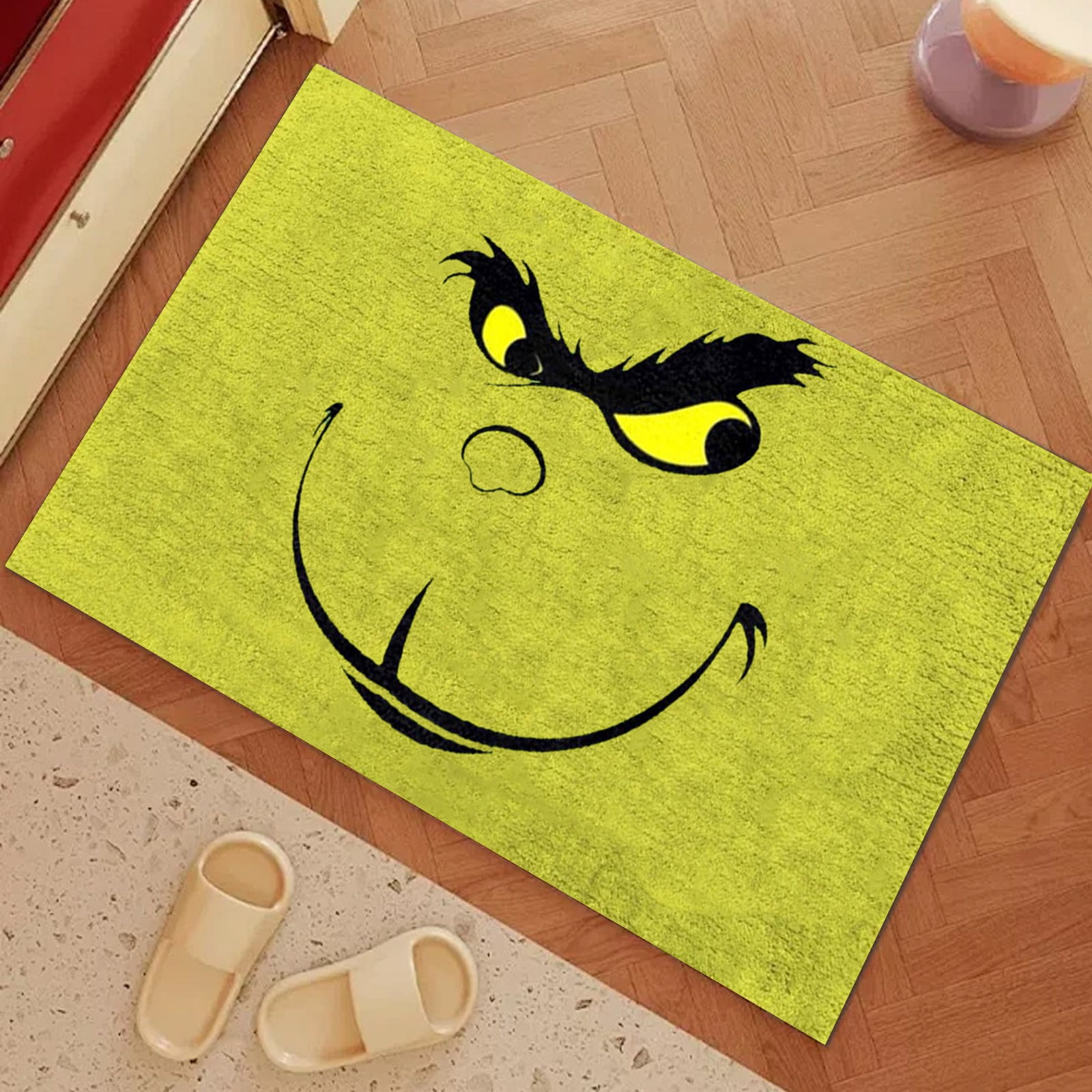 Cyinyin 23 inch Grinch Christmas Bath Mat, Non-Slip Absorbent Bedroom ...