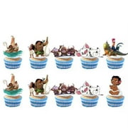 Cyinyin 24 PCS Moana Party Supplies, Birthday Decorations Moana Cupcake Toppers for Kids Moana Theme Party, Surprise for Fans Moana Party Favors, Party Celebrations, Pleasantly Surprised for Kids