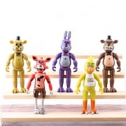 Cyinyin 5 Pcs Action Figures Toys, Five Nights At Freddy'S Toys for Video Games Fans Game Lovers, Fnaf Figure Dolls for Kids Birthday Christmas Cake Toppers Merchandise Props