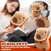 Cyinyin 8.2 INCH Cute Capybara Plush Stuffed Animals with Bread, Collectible Capybara Toys Peluche, Charming Decoration for Desktop, Bookshelf and Dresser