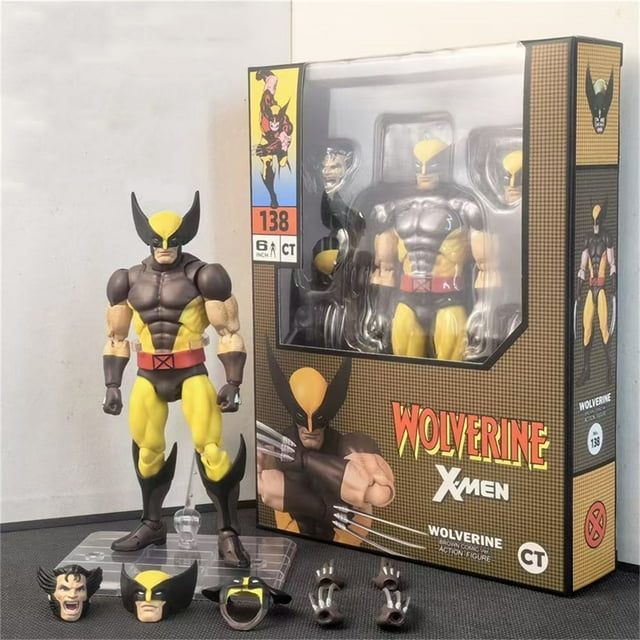 Cyinyin Amazing Deadpool and Wolverine Series Action Figures, 8.2 INCH Wolverine Joint Movable Model Figurine Statue, Dynamic Pose and Vivid Details, Great for Collecting and Displaying