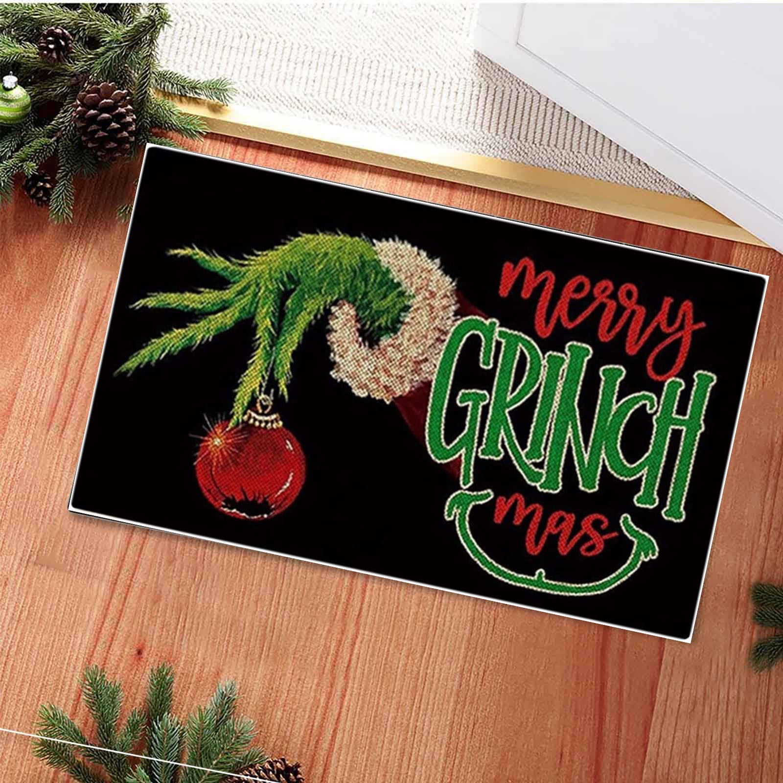 Cyinyin Christmas Decorations Outdoor Rug Christmas Mat Non