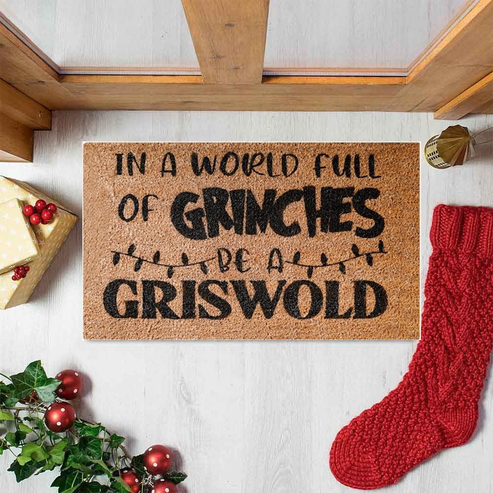 Cyinyin Christmas Decorations Outdoor Rug Christmas Mat Non