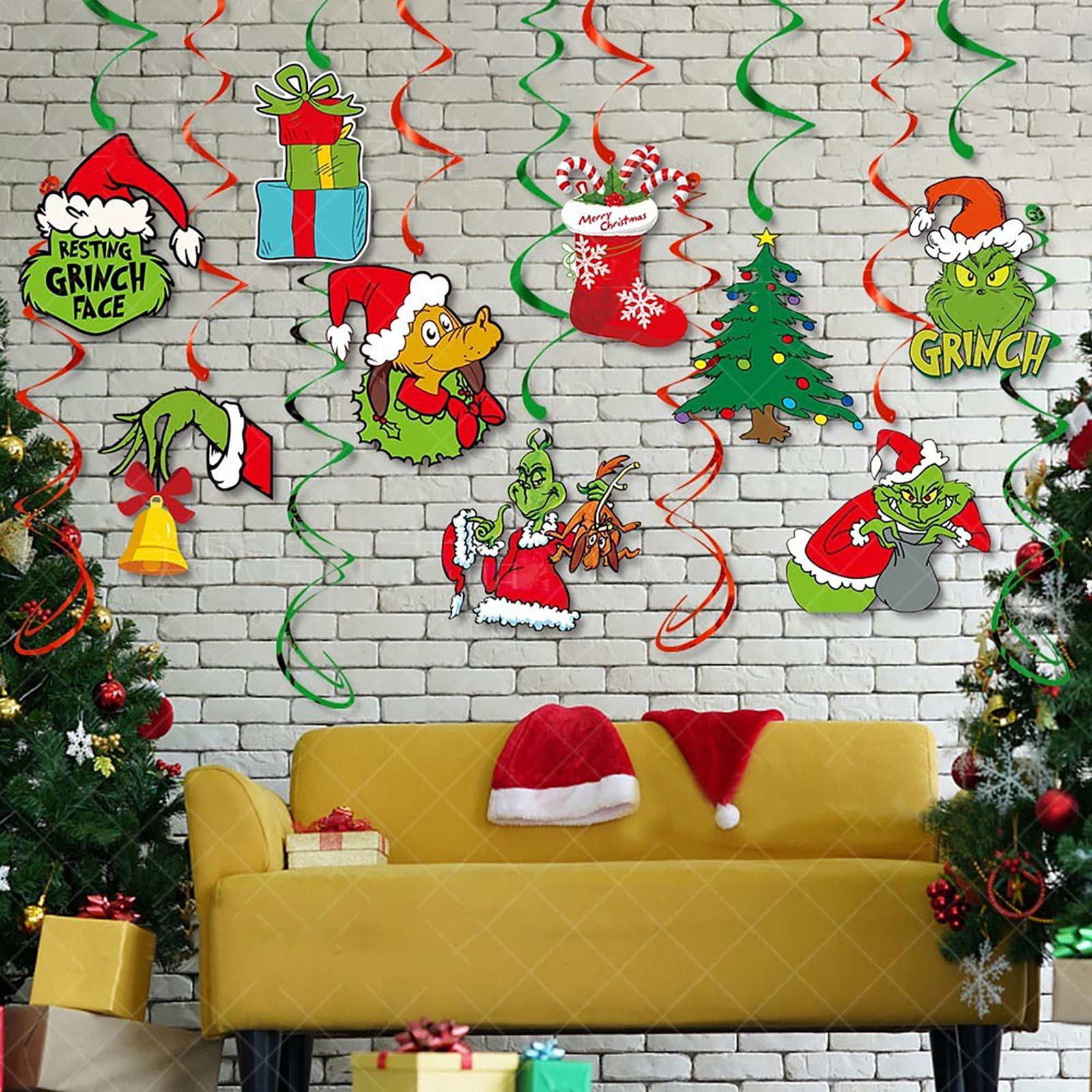 Cyinyin Christmas Grinchs Tree Hanging Ornaments Decoration Set of
