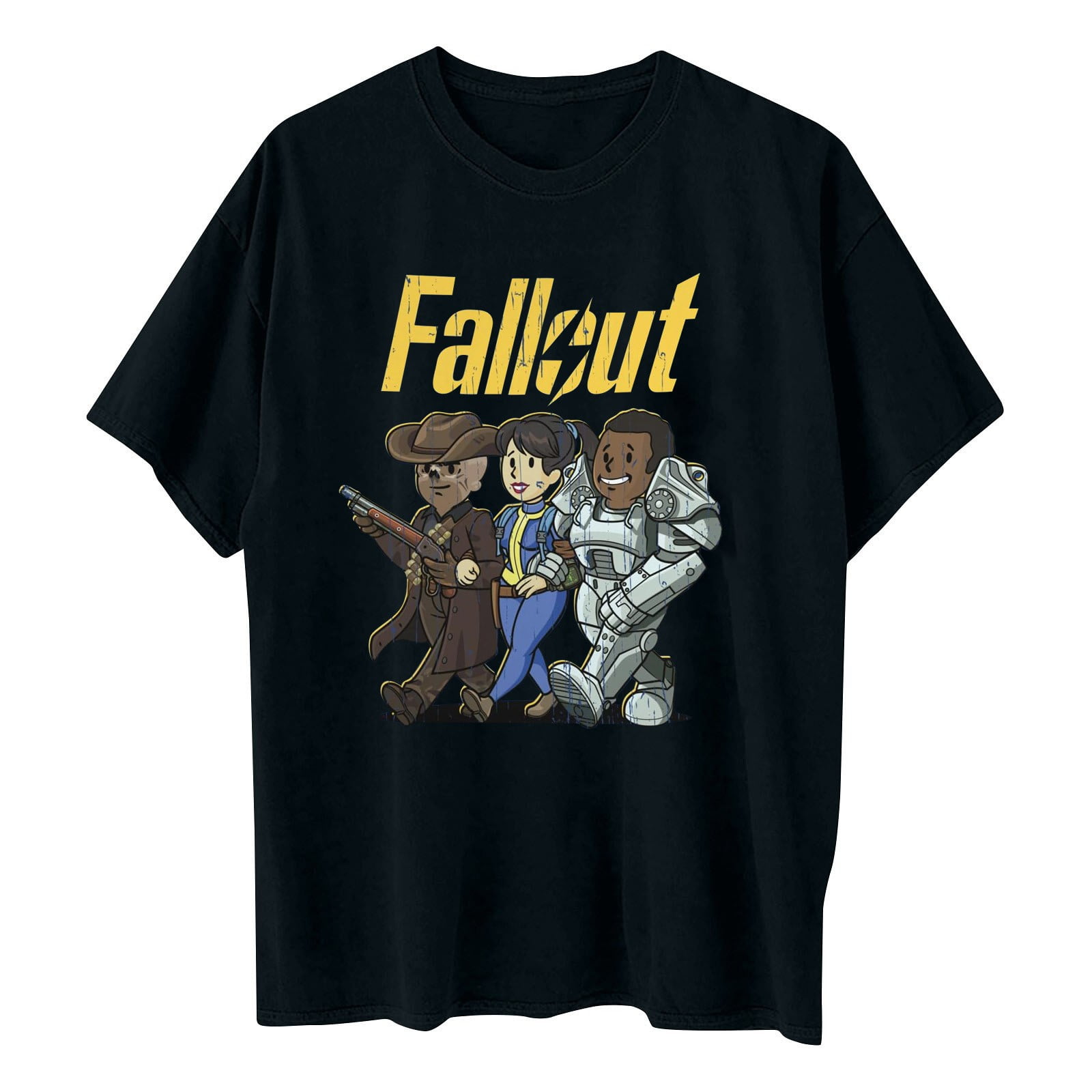 Bethesda Men's Gray Fallout Vault Boy Print discount Casual T-shirt Size Medium