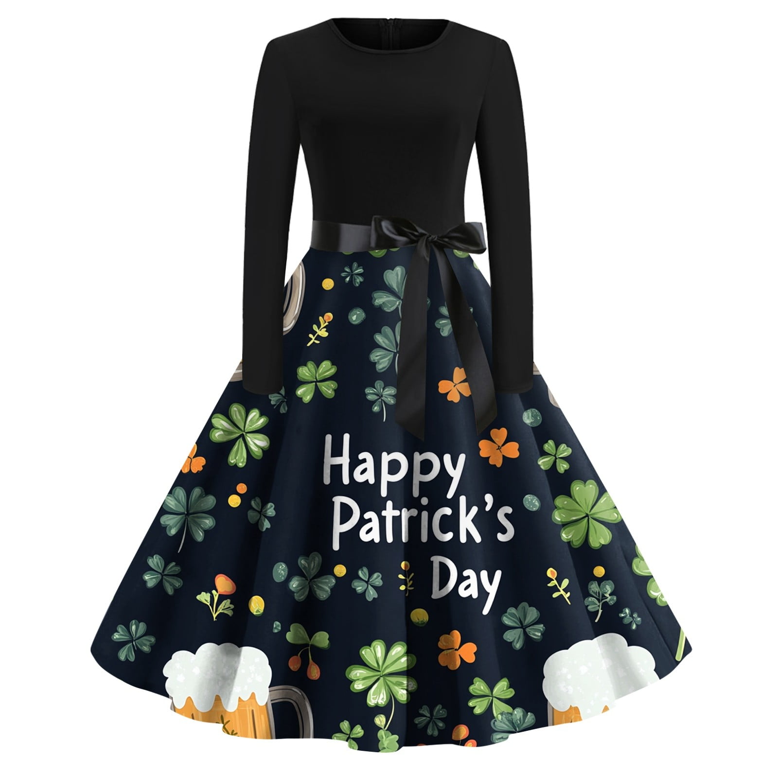 Cyinyin Patrick'S Day Dress Women'S Plus Size Vintage A Line