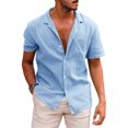 thumbnail image 1 of Cyinyin True Classic Tees Men Soild Color Cardigan Men's Polo Shirt, Men’s Polo Shirt, Moisture-Wicking Performance Polo Shirt Button Down Basic Mens Shirts Casual Sky Blue L, 1 of 5