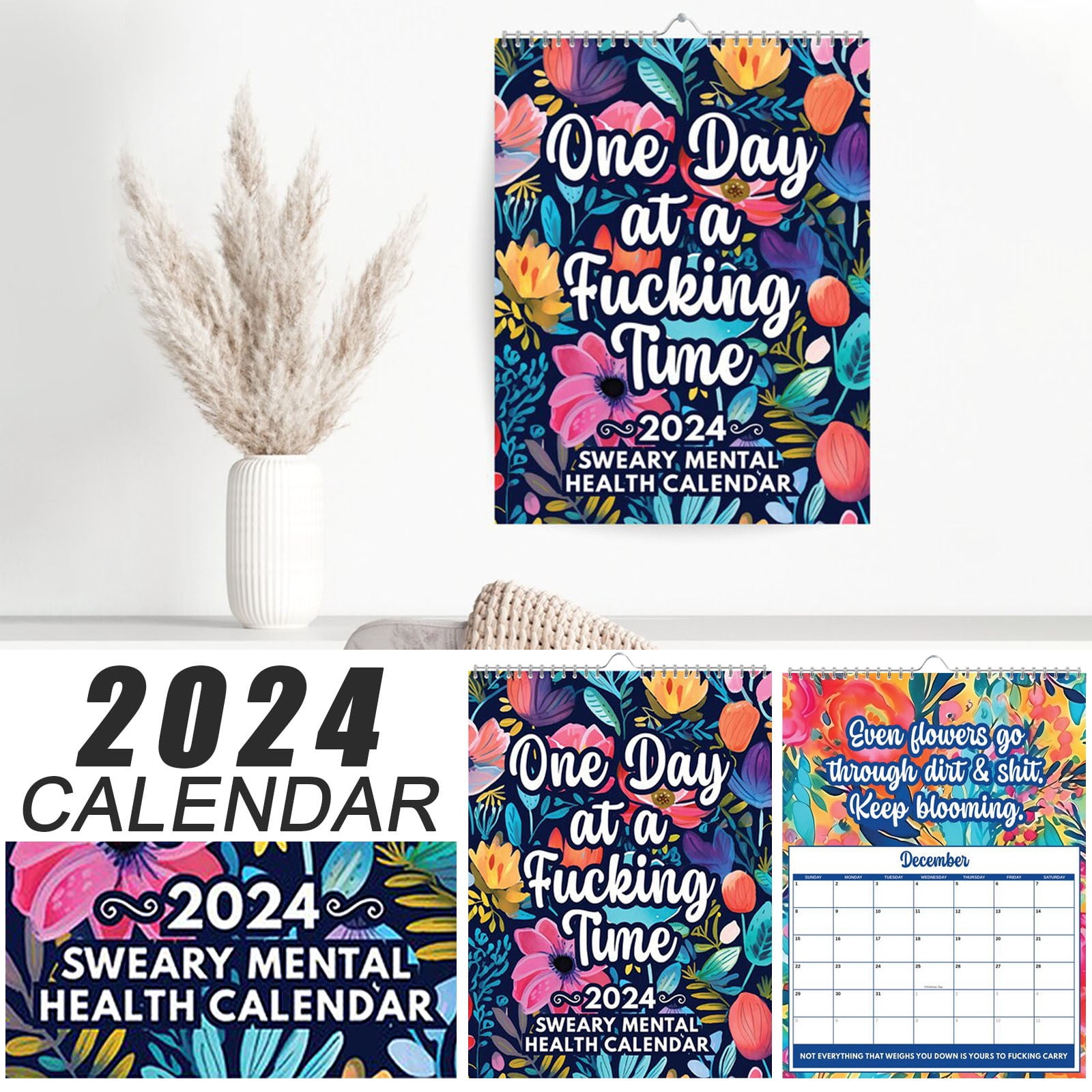 Cyinyin Wall Calendars Page a Day Calendar Mental Health Calendar, 2024