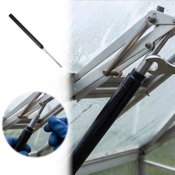 Cylinder Automatic Window Opener, Metal, Black, 35cm, All-Aluminum Design