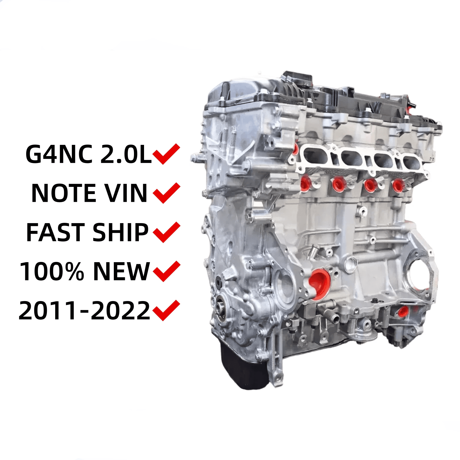 G4NC 2.0L Cylinder Block Engine Assembly For 2011-2022 Hyundai Santa Fe Sonata Tucson Kia Sportage Soul