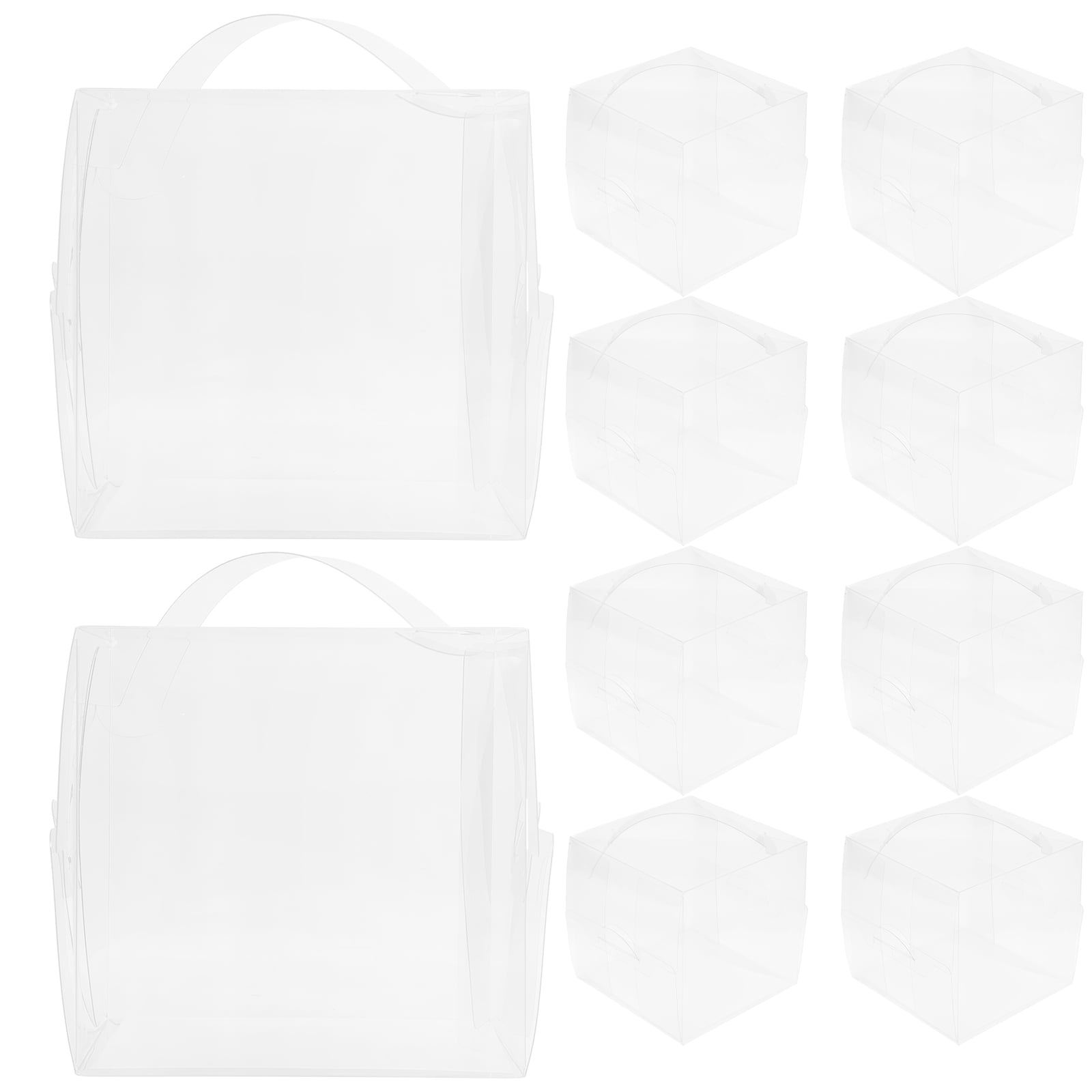 Cylinder Container with Lid Plastic Cupcake Stand Gift Boxes for