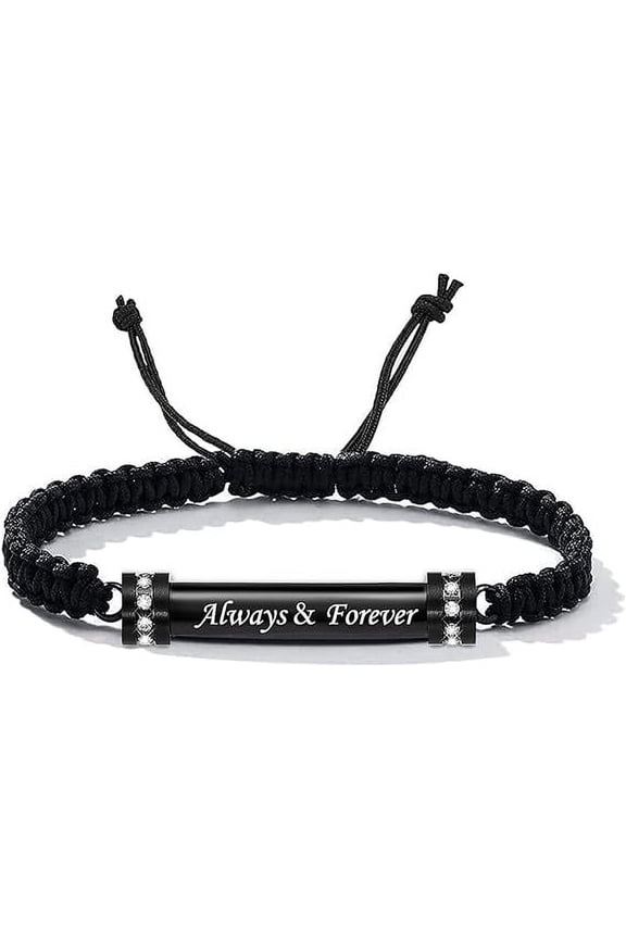 Cylinder Cremation Jewelry Urn Bracelet for Ashes for Women Men - Adjustable Cremation Jewelry Rope Urn Bracelet Keepsake Hollow Urn Bangle for Ashes