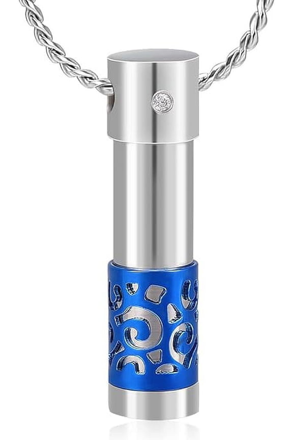 Cylinder Cremation Jewelry Urn Pendant for Ashes Hollow Vial Cylinder Cremation Keepsake Memorial Lockets Ashes Holder for Women