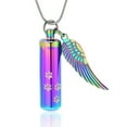 thumbnail image 1 of Cylinder Cremation Necklace for Pet Ashes Urn Necklace with Angel Wing Pet Paw Ashes Necklace for Dog/Cat Pet Memorial Keepsake Jewelry, 1 of 5