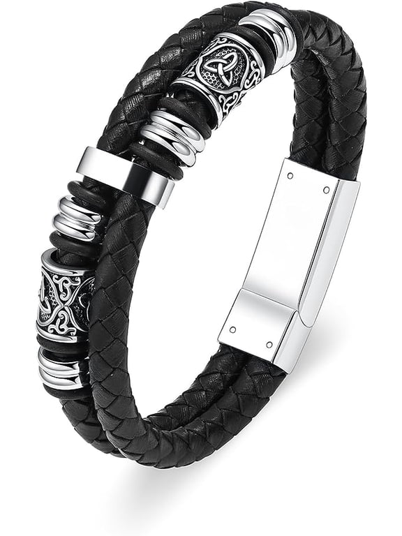 High Quality Viking Thor's Hammer Cremation Bracelet for Ashes for Men Braided Leather Wristband Cuff Bangle Memorial Urn Jewelry