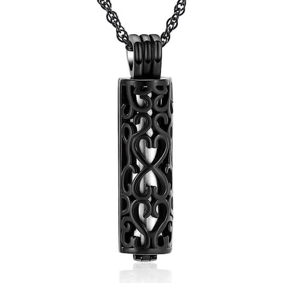 Cylinder Cremation Urn Necklace for Ashes for Women Men Cremation Jewelry Urn Pendant with Hollow Urn Memorial Keepsake Jewelry for Ashes
