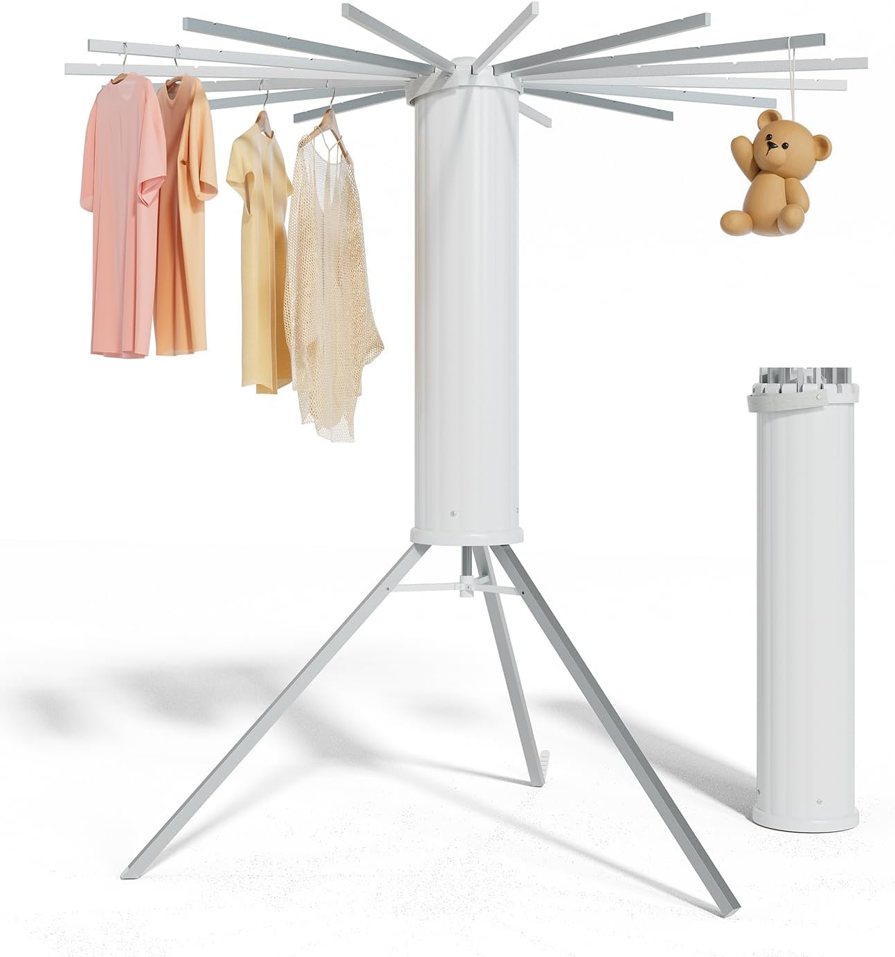 Cylinder Drying Rack, Tripod Clothes Drying Rack, Collapsible Laundry ...