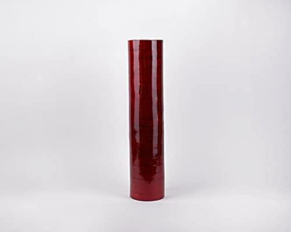 Cylinder Floor Vase (25", Mahogany Red)