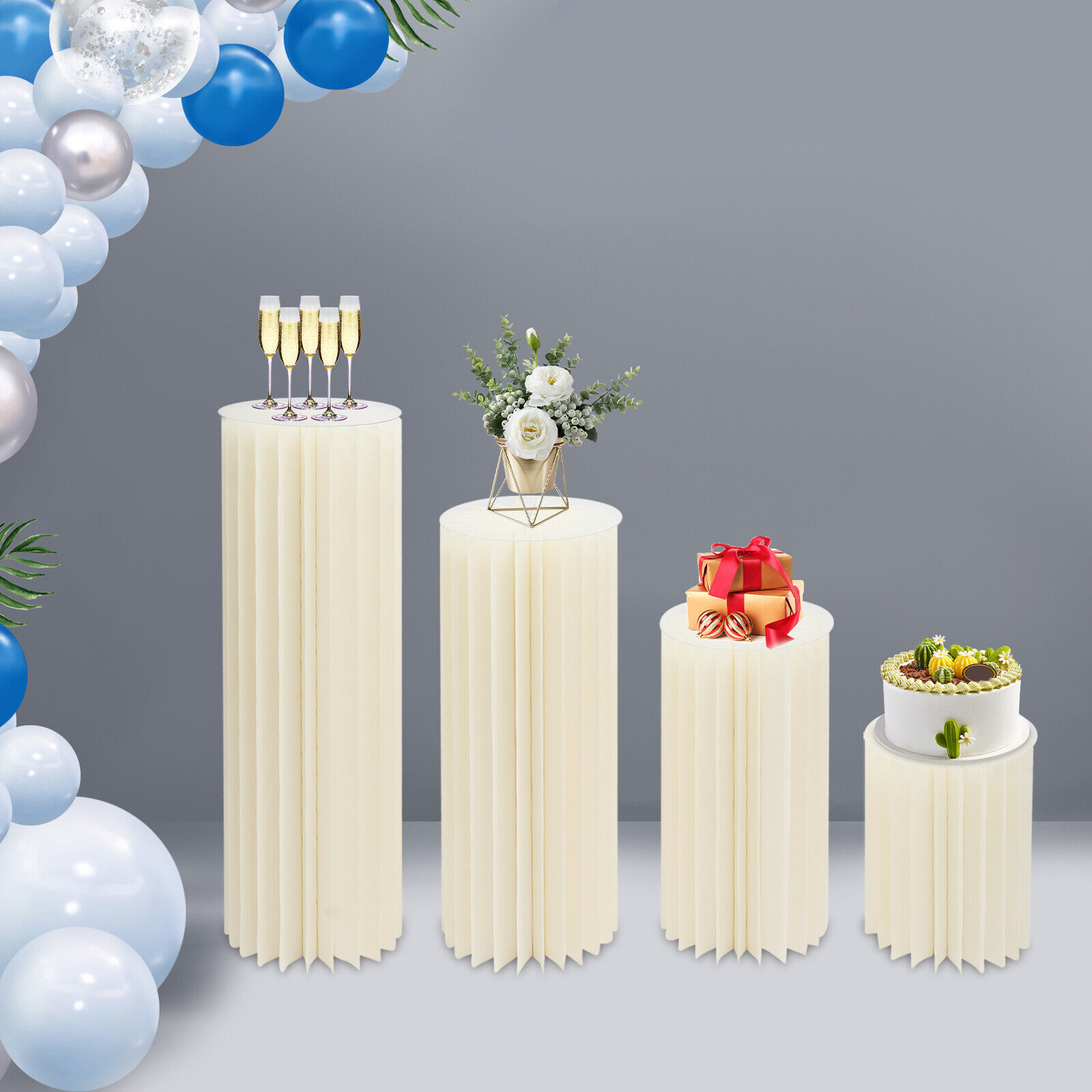 Cylinder Flowers Stand, Columns Display 3pcs Foldable Cardboard ...