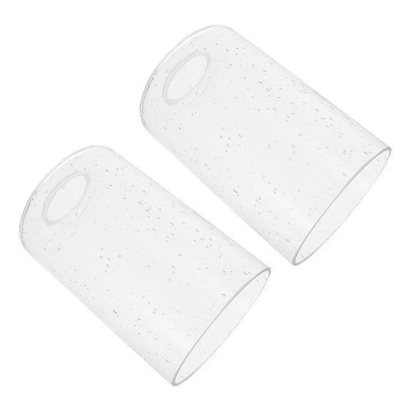 Cylinder Glass Lamp Shade 2pcs Bubble Seeded Clear Glass Shade Covers Replacement Fixture Lampshade for Chandeliers Light Wall Sconce Decor