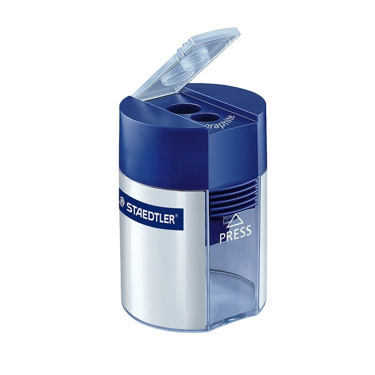 Cylinder Handheld Pencil Sharpener, Two-Hole, 1.63 x 2.25, Blue/Silver Cylinder Handheld Pencil Sharpener, Two-Hole, 1.63 x 2.25, Blue/Silver