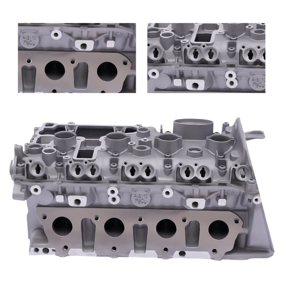 Cylinder Head, Aluminum Material, Fits 06H103064L, 06H103064AC, Direct Replacement for Engine, Silver Finish for Top Engine Placement, Construction