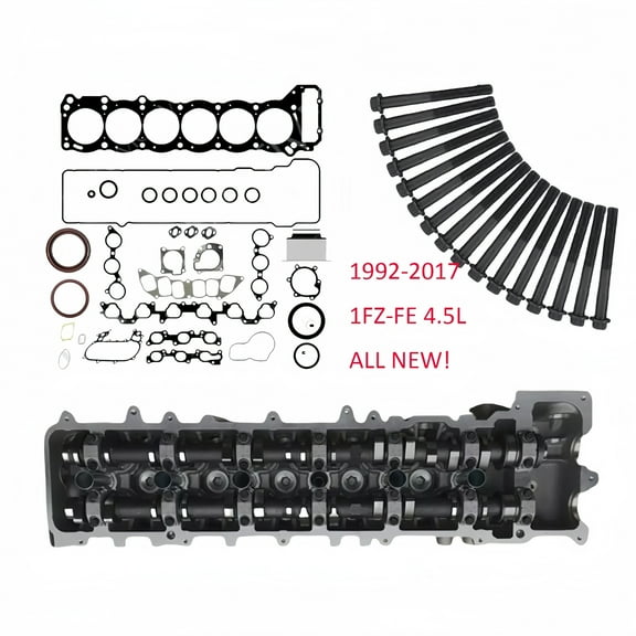 1FZ-FE 4.5L Cylinder Head Assembly Head Gasket Set Bolts For 1992-2017 Toyota Land Cruiser DOHC 24v