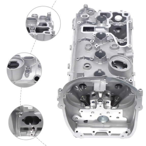 Cylinder Head for Engine, Aluminum Construction, Direct Replacement for 06H103064L, 06H103064AC, New Part, Silver Finish for Top Engine Placement