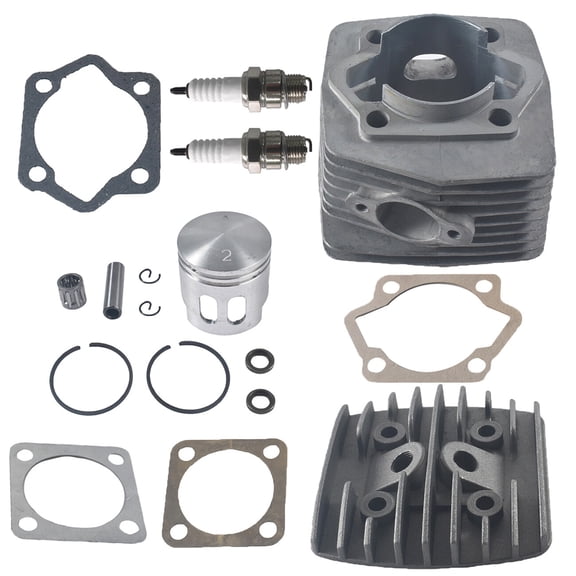 Cylinder Head High Piston Kit for 2 Stroke 100CC YD100, 80CC 50CC 48CC 66CC Gas Motorized Bike Engine, Compatible with 2-Stroke Motorized Bicycle, Pocket Bike, Moped, Moto Gas (High Top Piston Head)