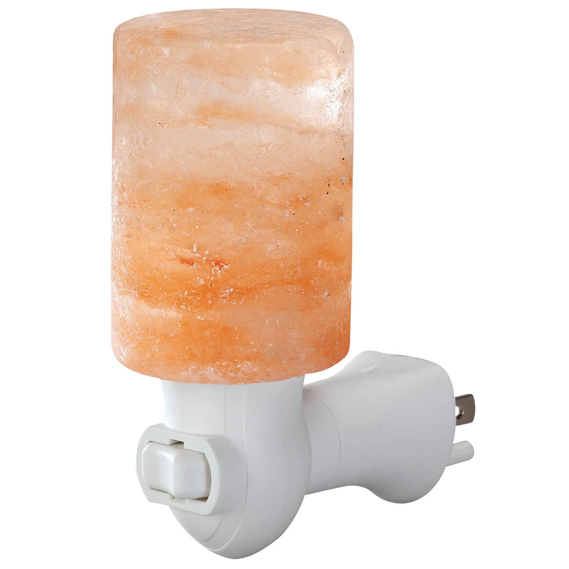 Amber Himalayan Salt Cylinder Nightlight with Adjustable Plug