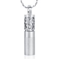 thumbnail image 1 of Cylinder Hollow Urn Necklace for Ashes Cremation Jewelry for Ashes Flower Keepsake Memorial Jewelry Hollow Vial Urn Pendant for Human Pet Ashes, 1 of 7