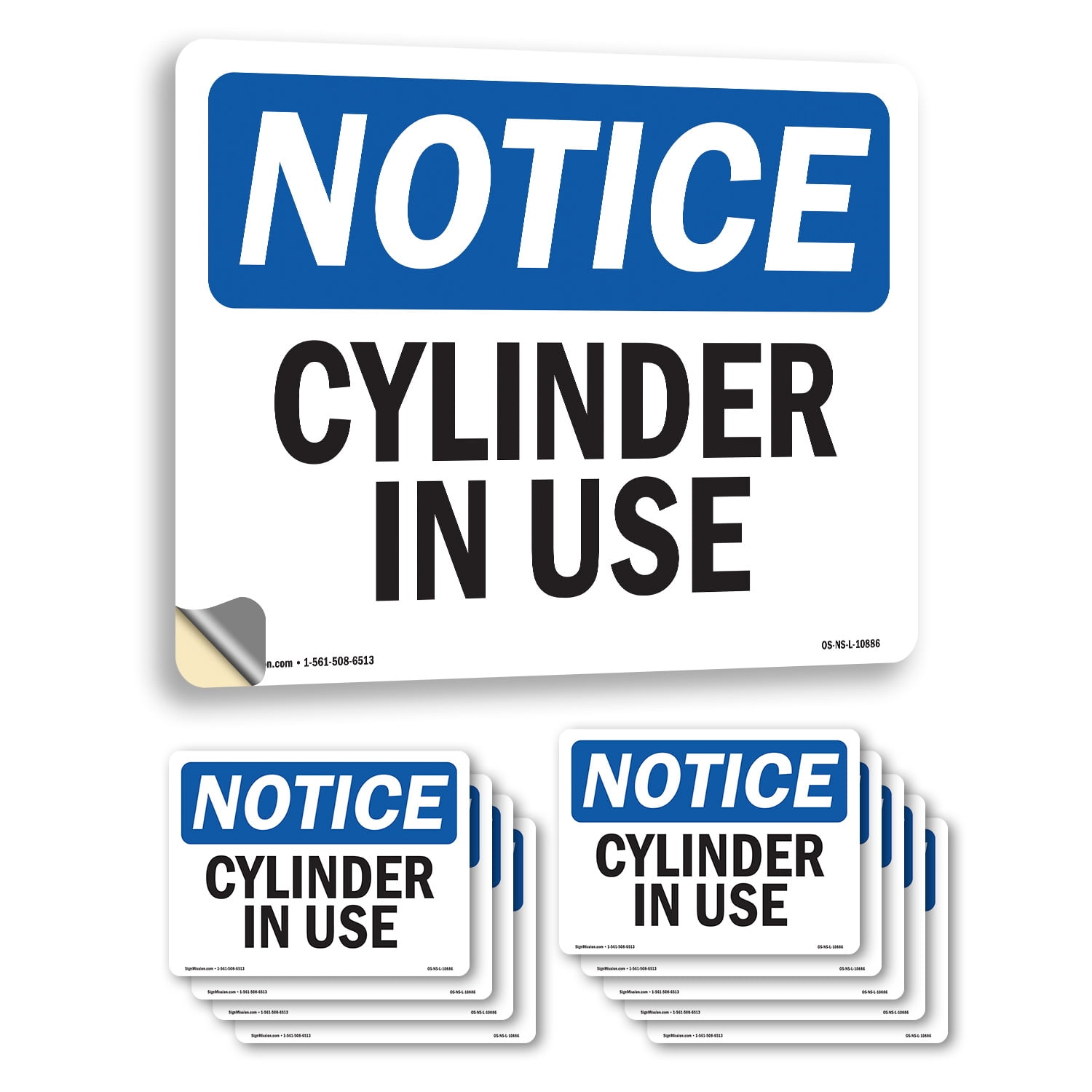 Cylinder In Use OSHA Notice Vinyl Decal Label 10 Inch x 7 Inch - 10 ...