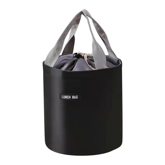 Cylinder Insulation Lunch Box Bag, Large Aluminum Foil Portable Round Lunch Bag, Thermal Bag for Work with Rice