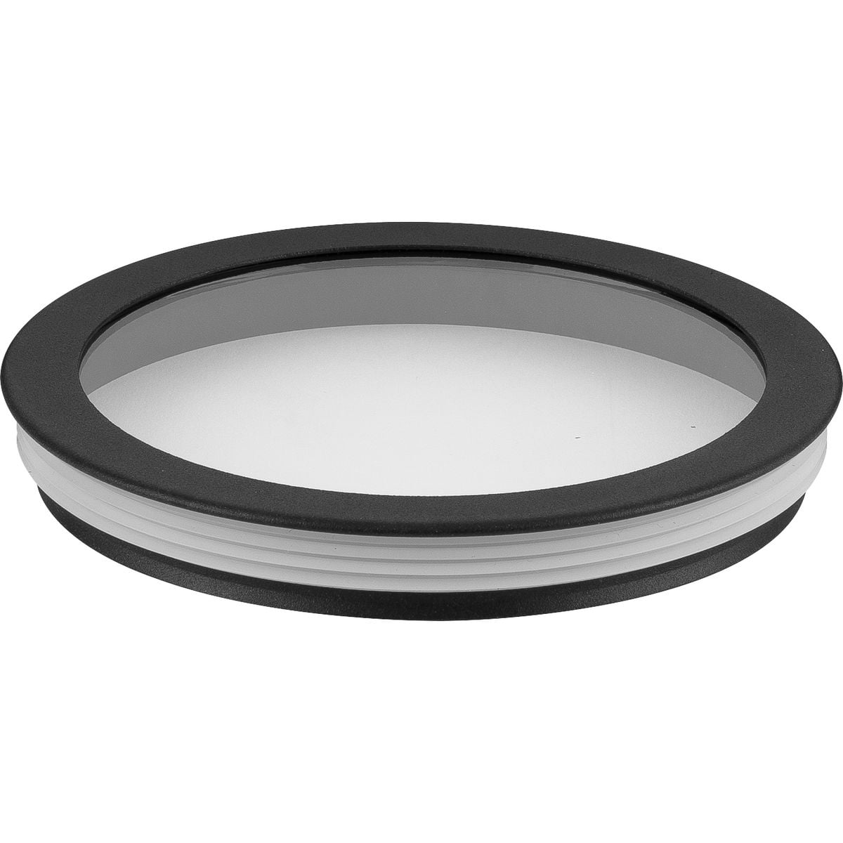 Black and Clear Glass 6-Inch Round Cylinder Lens